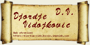 Đorđe Vidojković vizit kartica